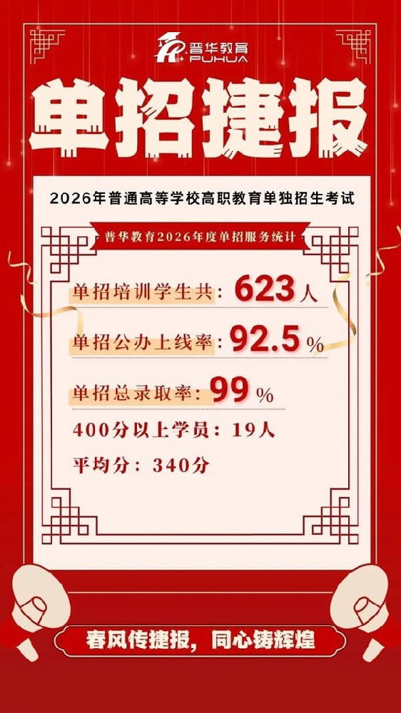 2027年单招复读｜普华单招培训学校2027届复读招生简章